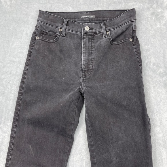 Lucky Brand High Rise Boot Jeans Women's Size 3 27-29 Black Distressed Wash - Picture 2 of 10
